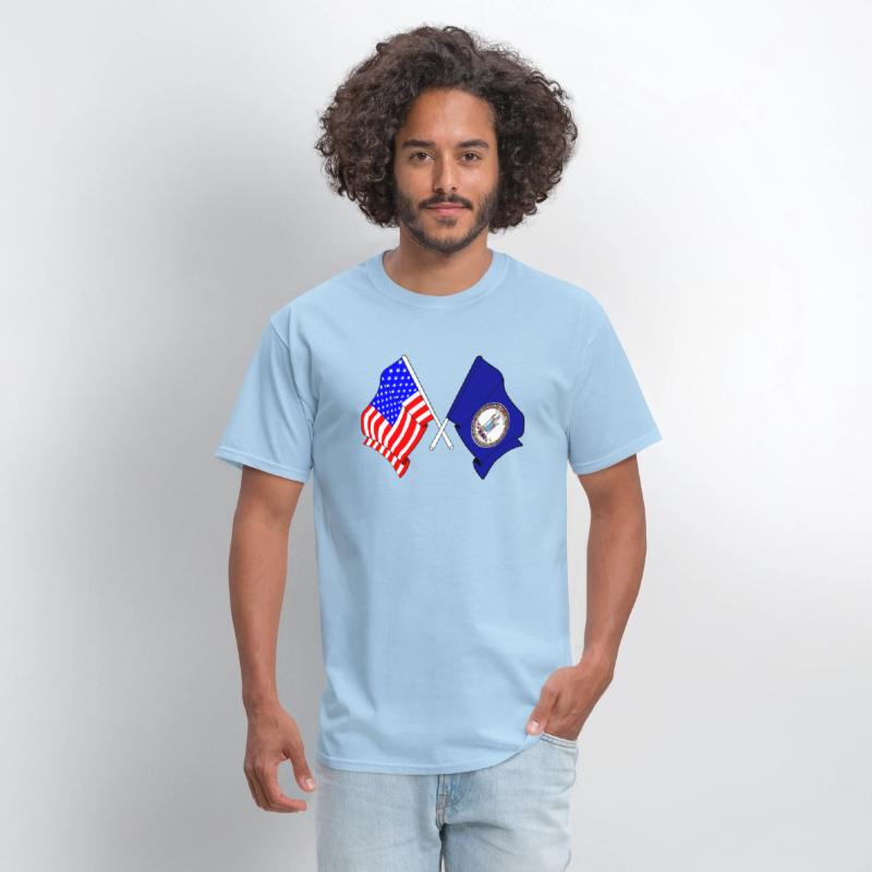 Flag USA and Virginia State Crossed