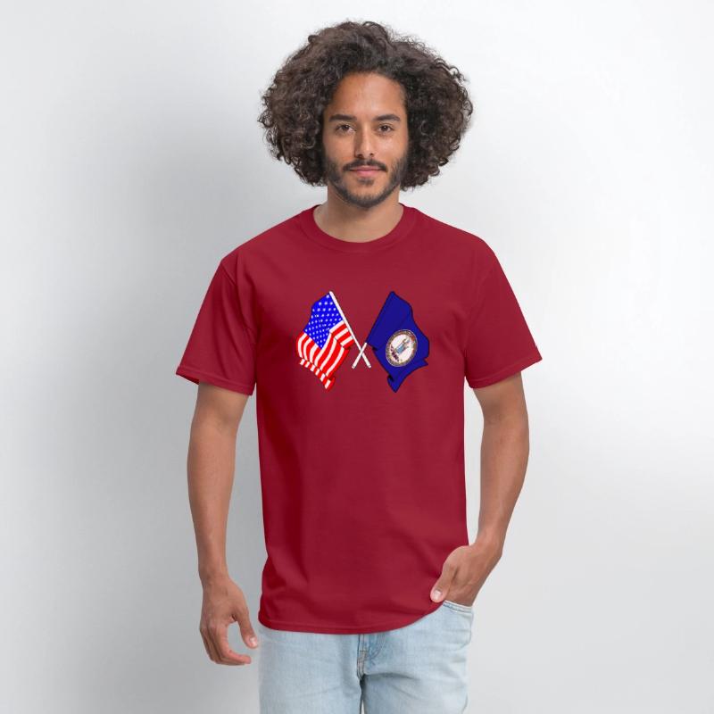 Flag USA and Virginia State Crossed