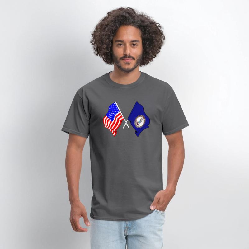 Flag USA and Virginia State Crossed
