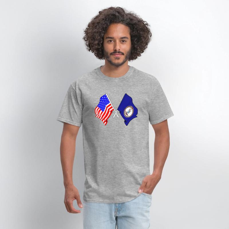 Flag USA and Virginia State Crossed