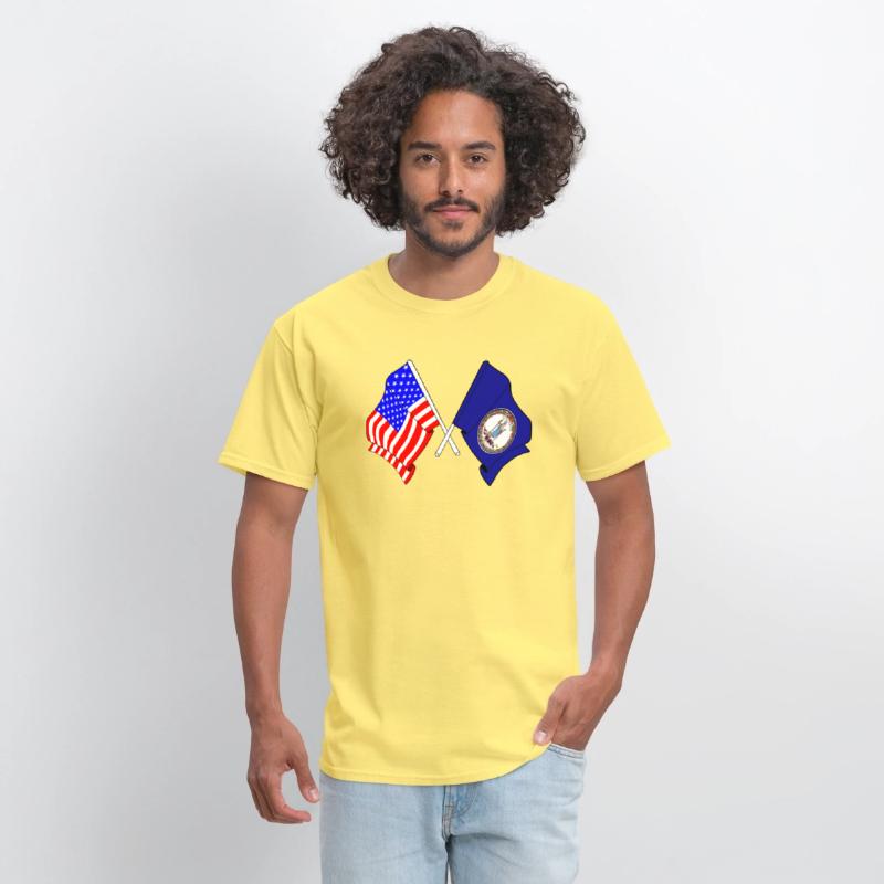 Flag USA and Virginia State Crossed