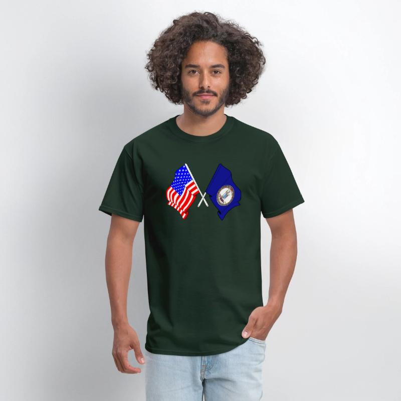 Flag USA and Virginia State Crossed