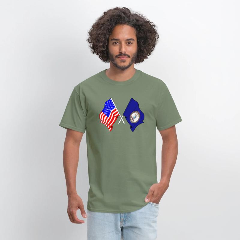 Flag USA and Virginia State Crossed