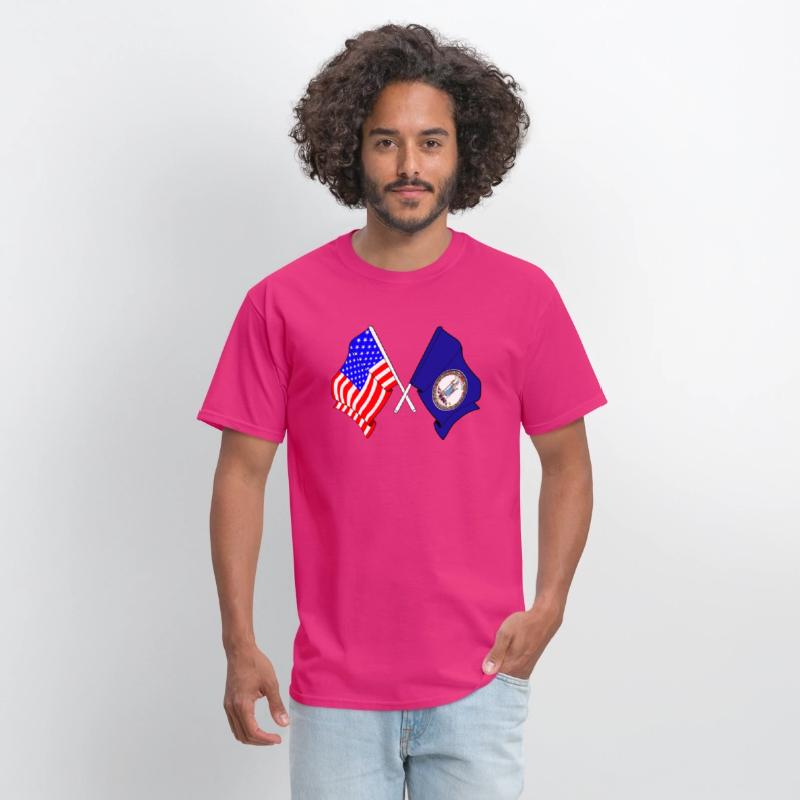 Flag USA and Virginia State Crossed