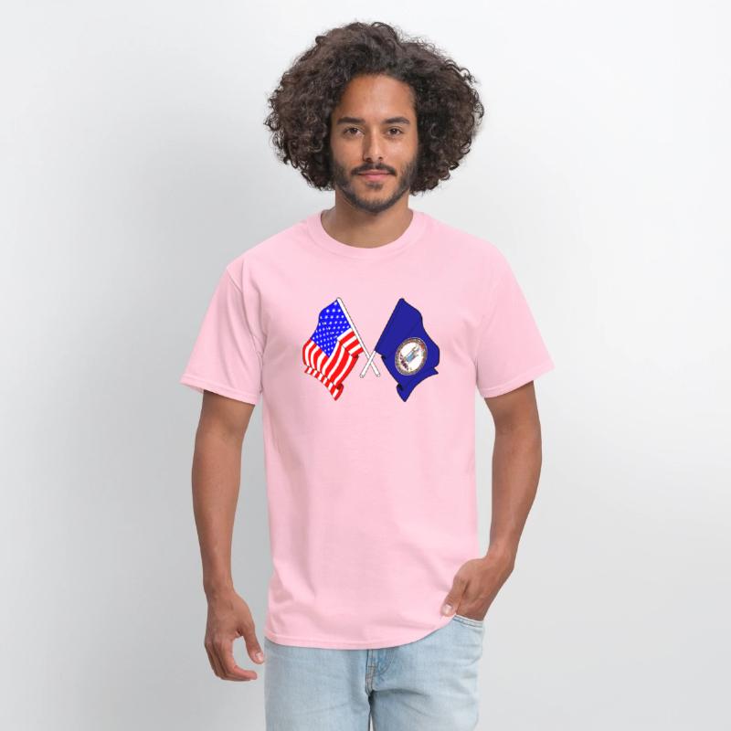 Flag USA and Virginia State Crossed
