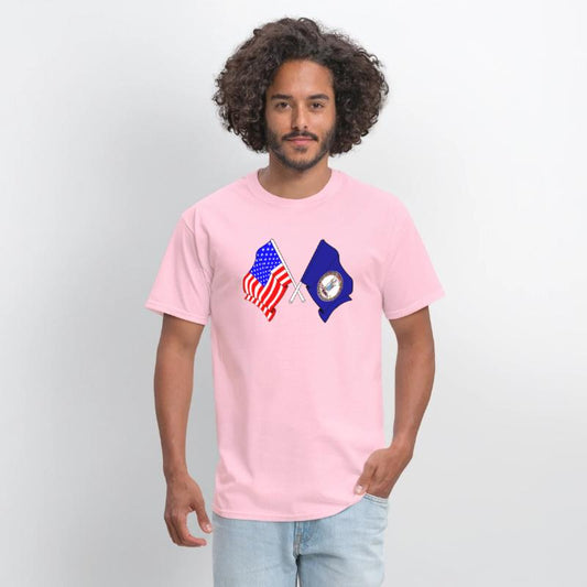 Flag USA and Virginia State Crossed