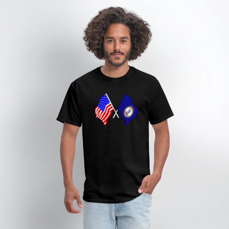 Flag USA and Virginia State Crossed