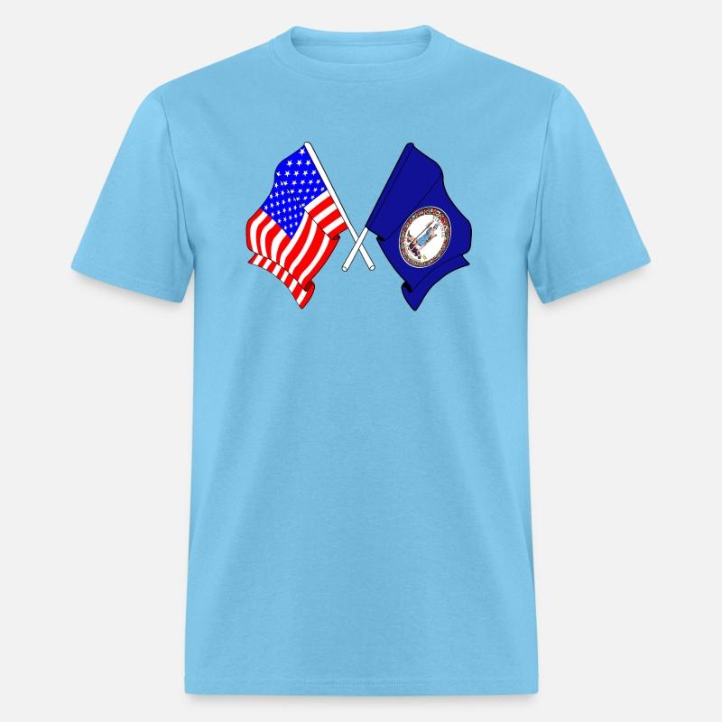 Flag USA and Virginia State Crossed