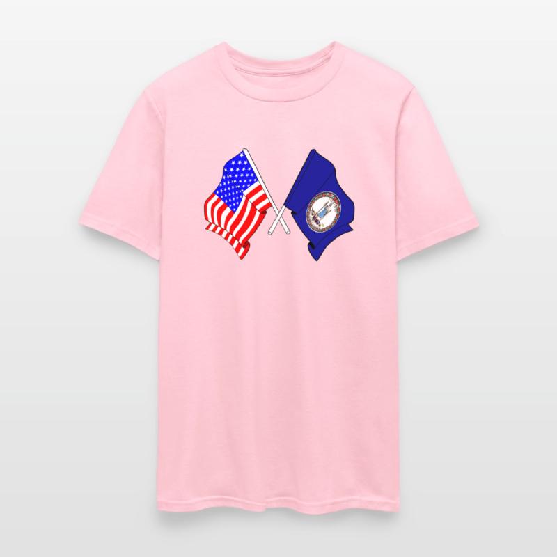 Flag USA and Virginia State Crossed