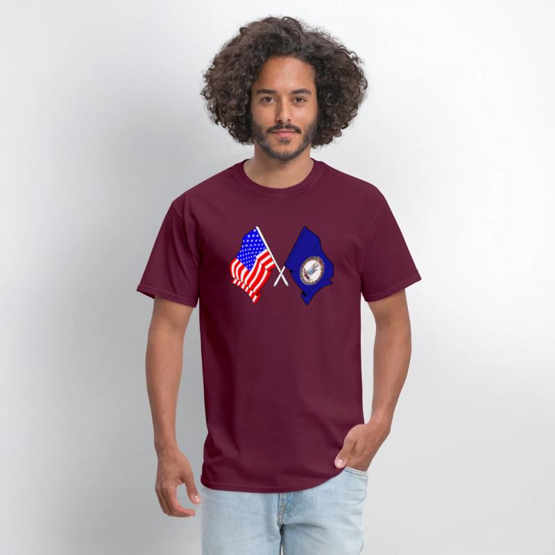 Flag USA and Virginia State Crossed