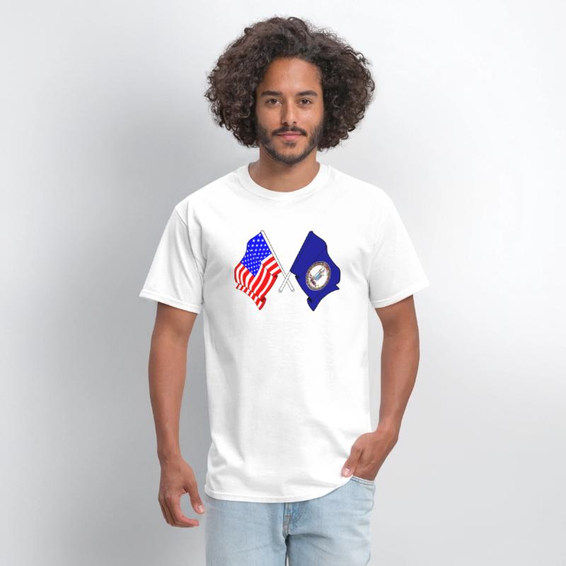 Flag USA and Virginia State Crossed