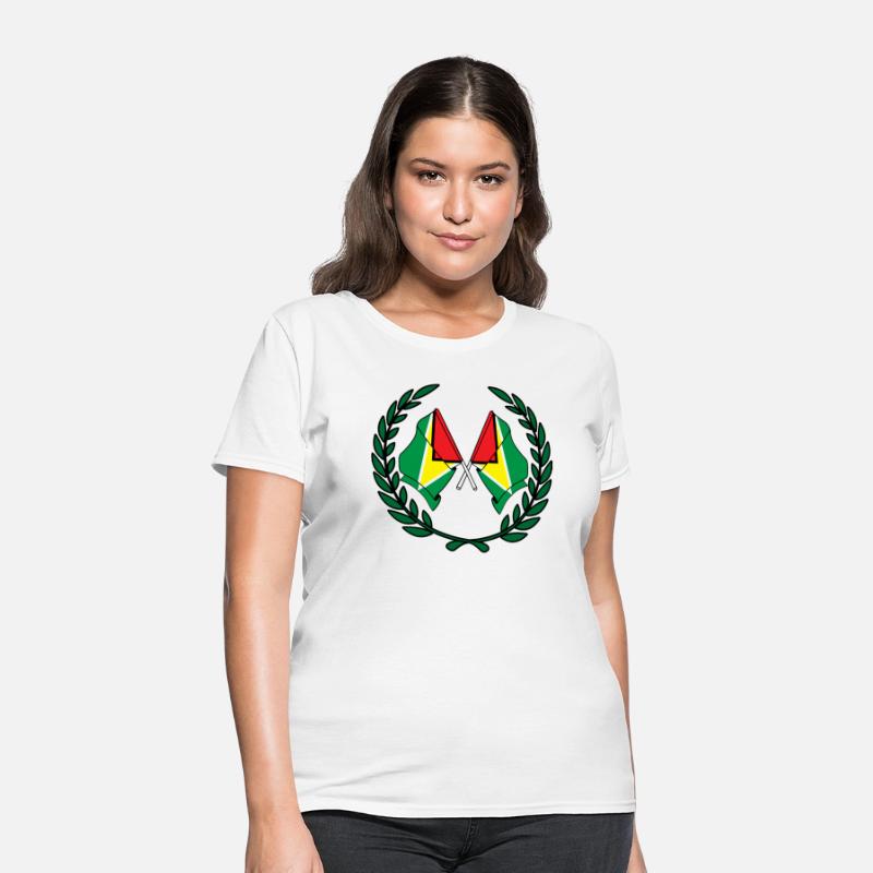 Flags Guyana in laurel wreath
