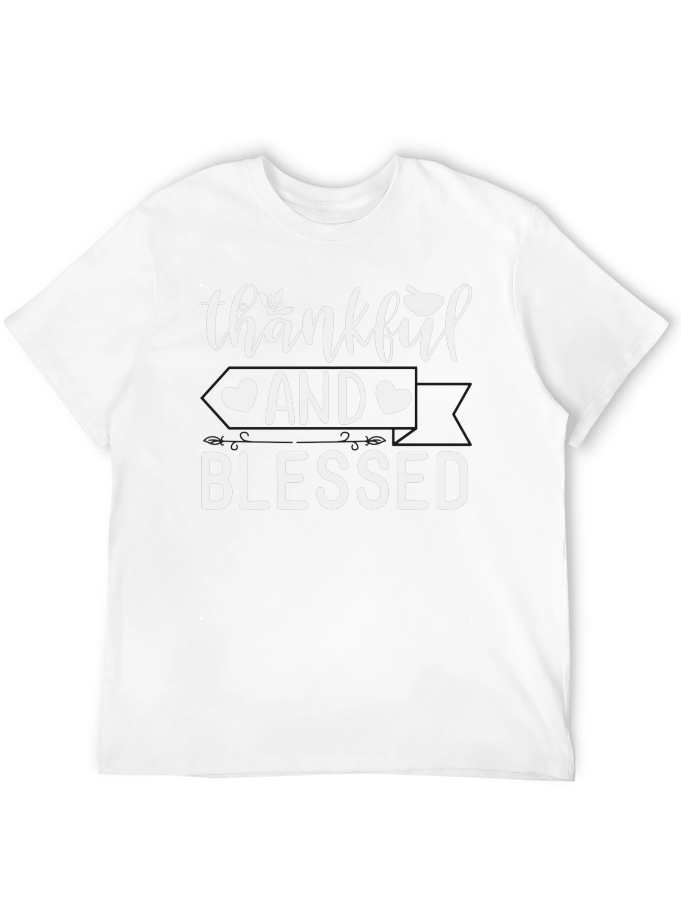 Thankful and Blessed Black Graphic T-Shirt