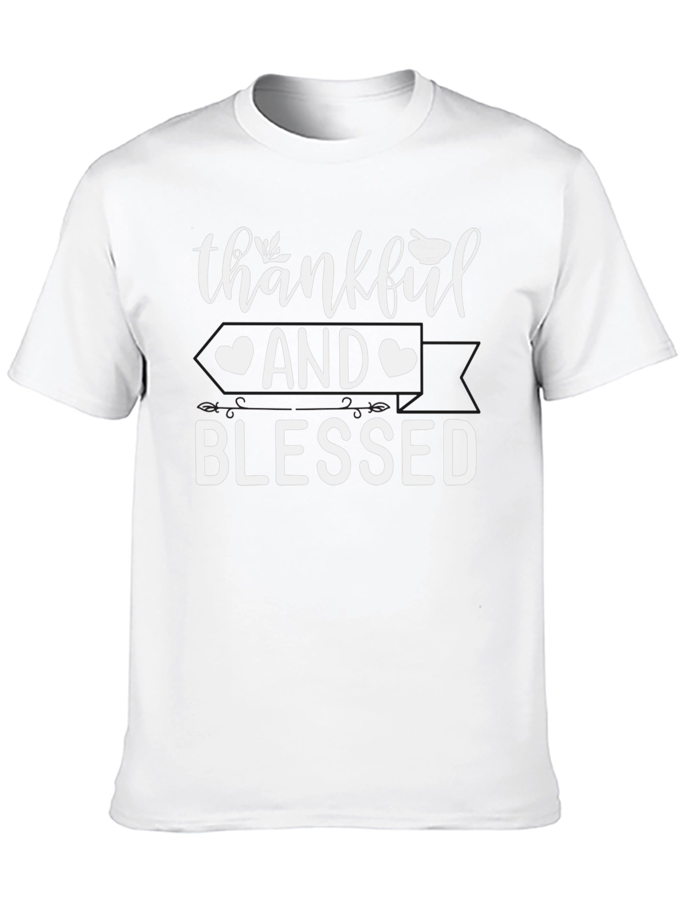 Thankful and Blessed Black Graphic T-Shirt
