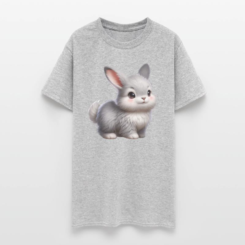 Fluffy White Bunny with Blush and Big Adorable Eye
