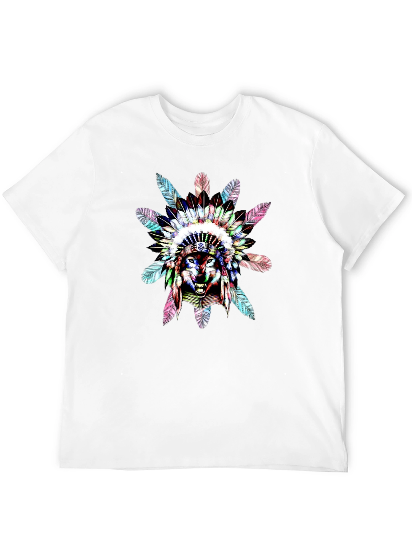 Wolf Headdress Graphic Black T-Shirt