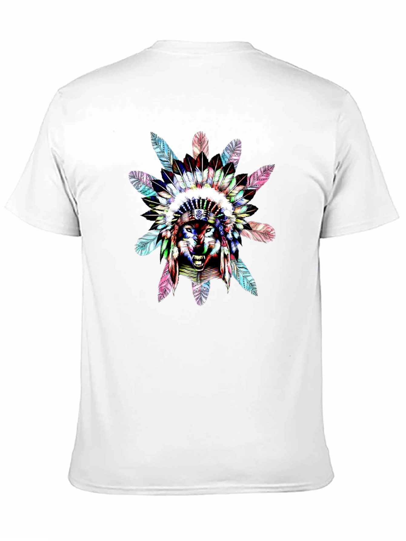 Wolf Headdress Graphic Black T-Shirt