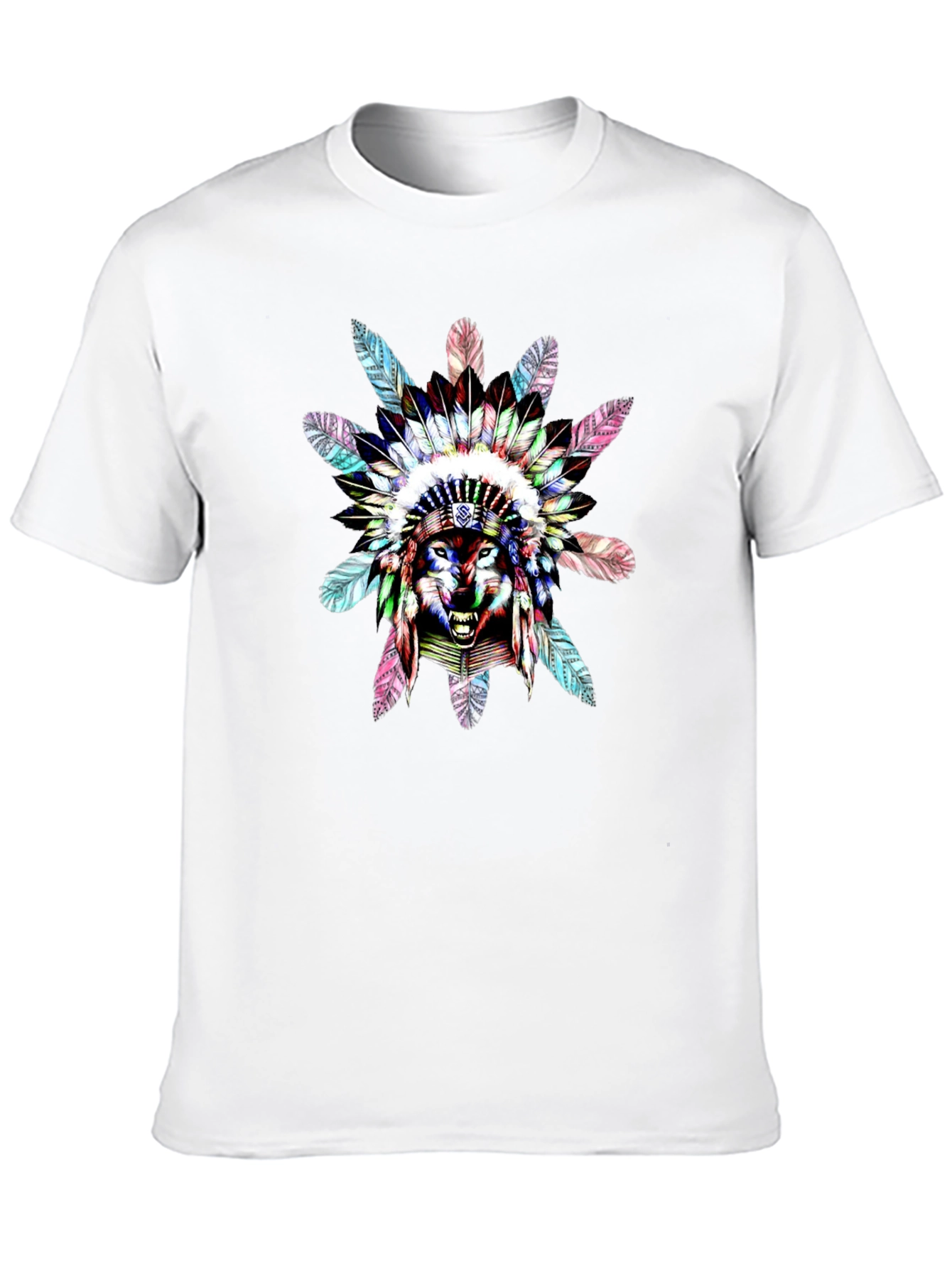 Wolf Headdress Graphic Black T-Shirt