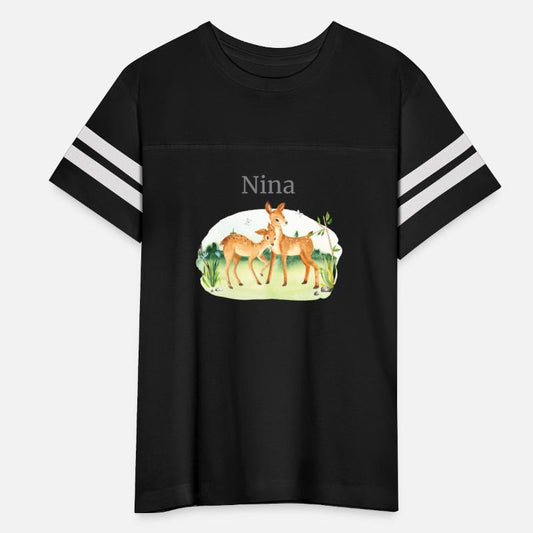 Forest Animal Deer Flowers Name Nina