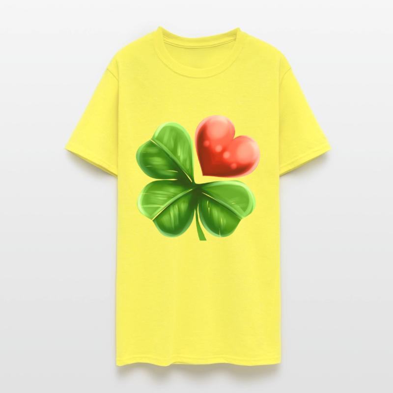 Four Leaf Clover Shamrock With Heart For St