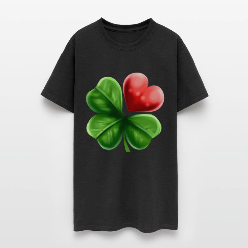 Four Leaf Clover Shamrock With Heart For St