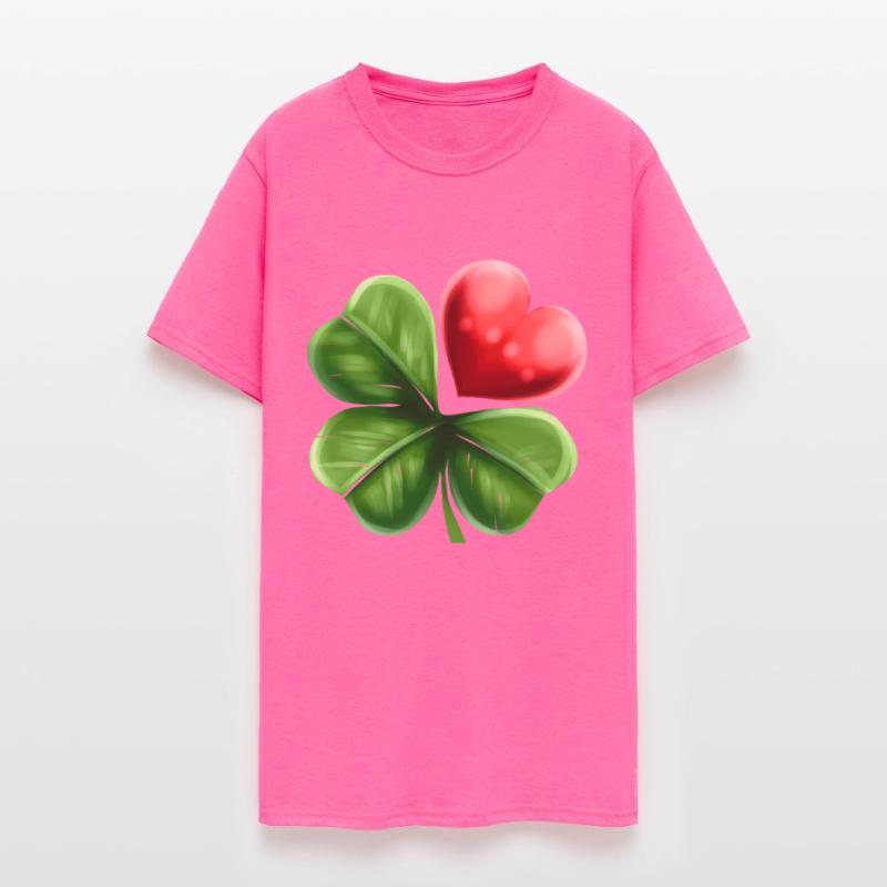 Four Leaf Clover Shamrock With Heart For St