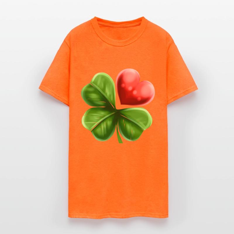 Four Leaf Clover Shamrock With Heart For St