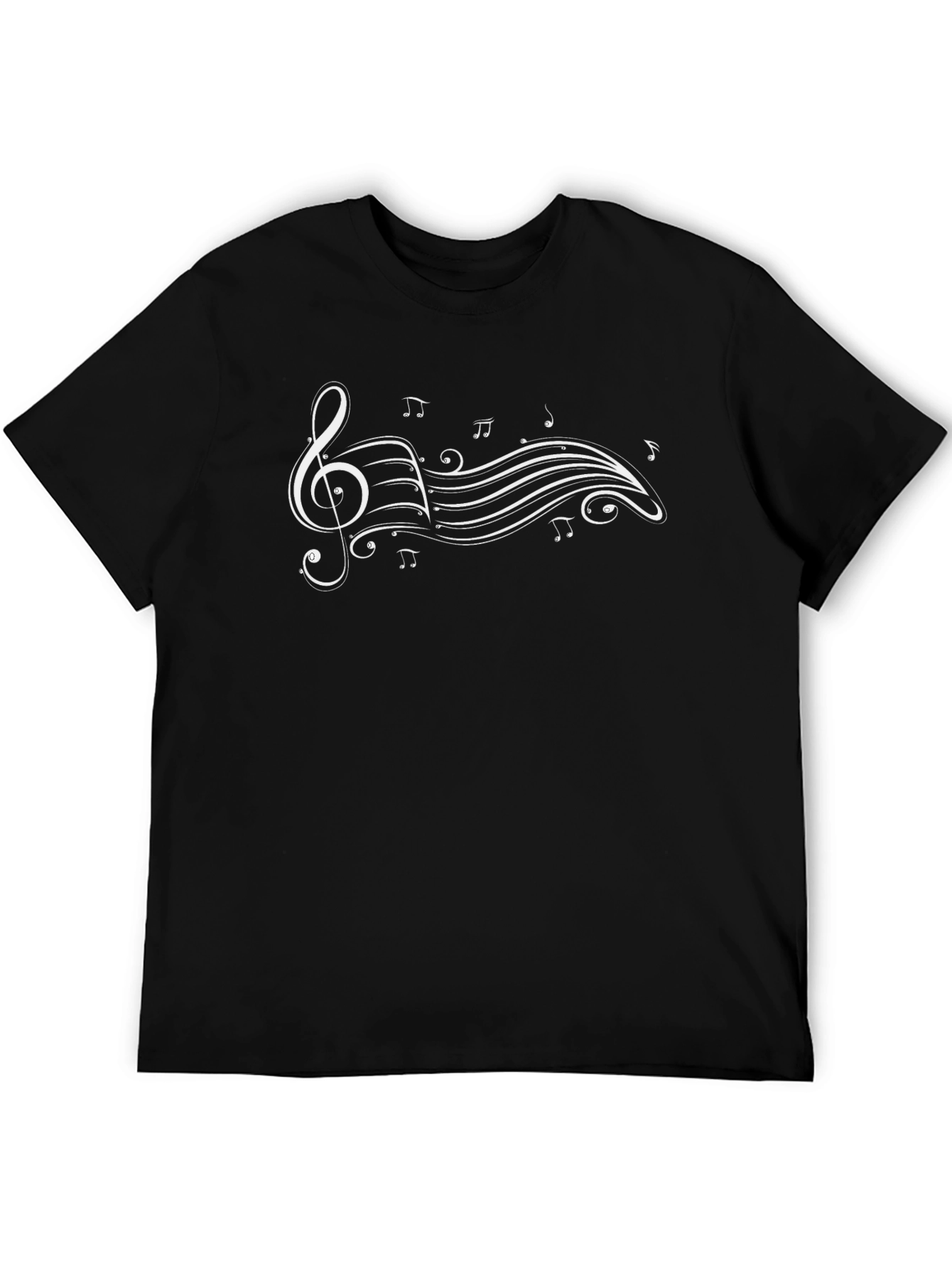 Musical Note Graphic Black T-Shirt