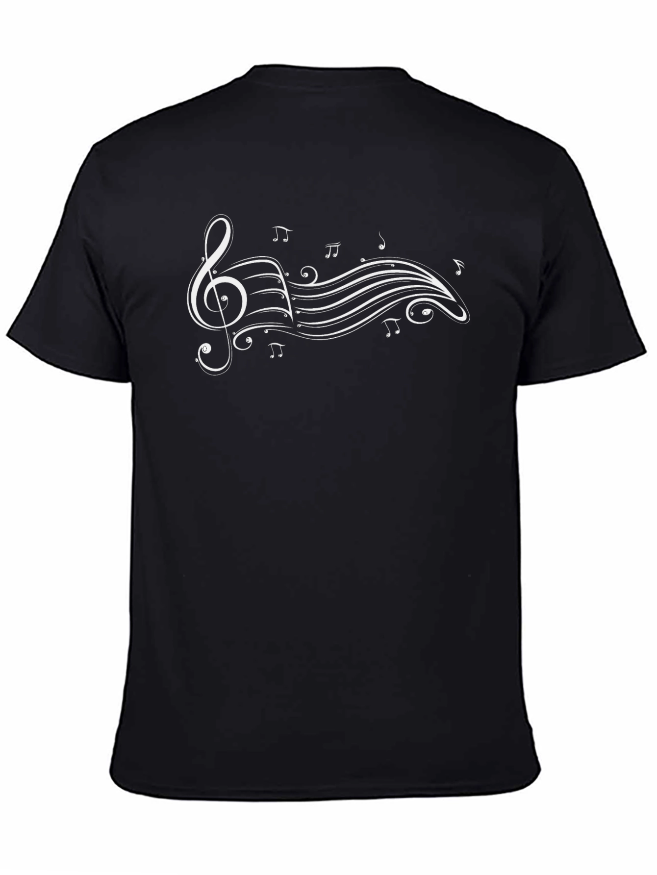 Musical Note Graphic Black T-Shirt
