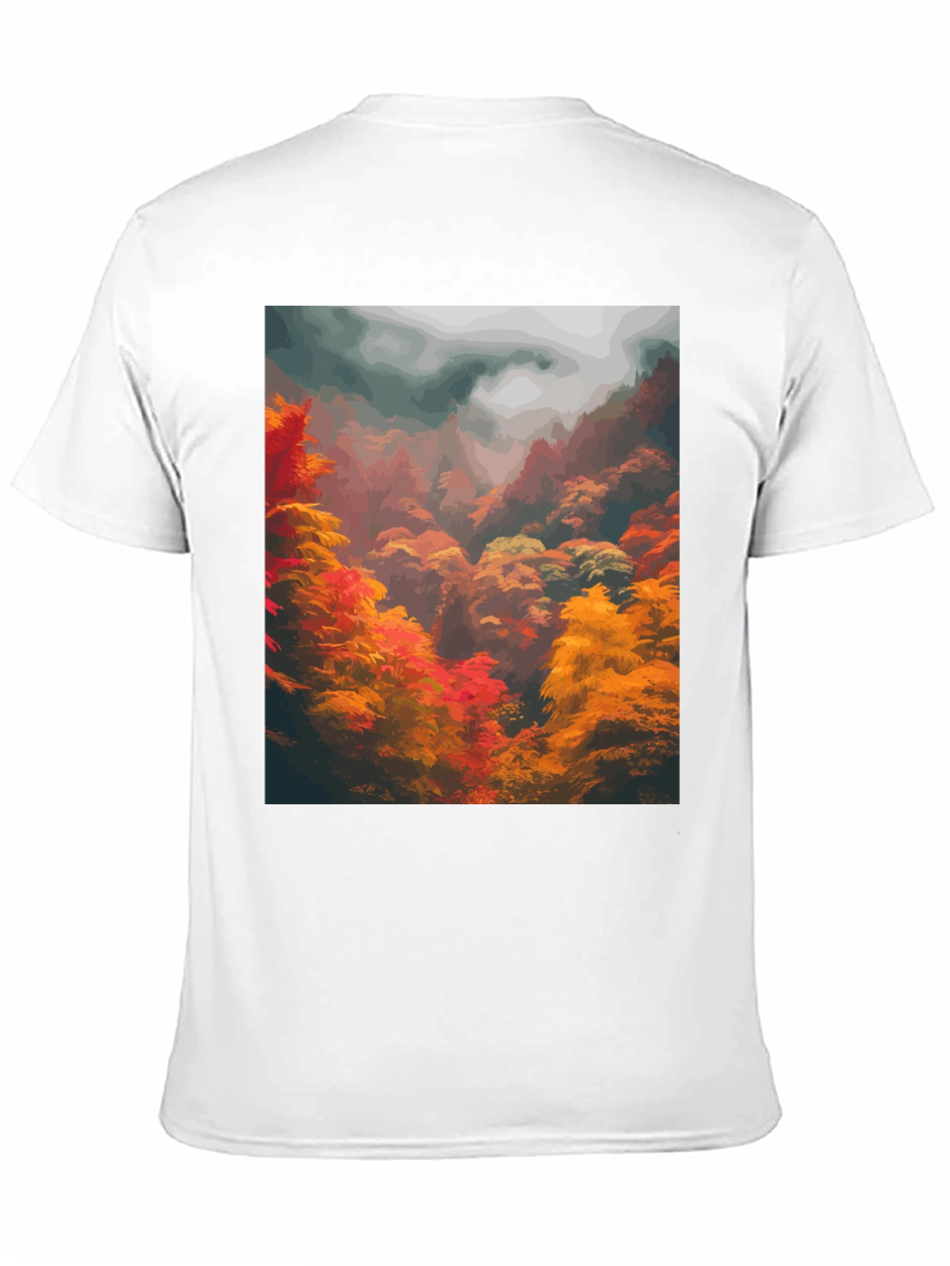 Autumn Forest Graphic Tee - Soft Black Cotton