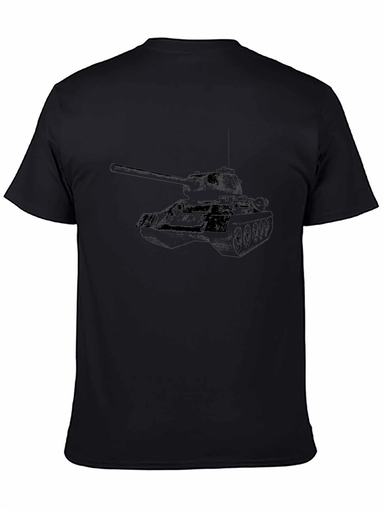 Tank Graphic Tee - Black Cotton T-Shirt