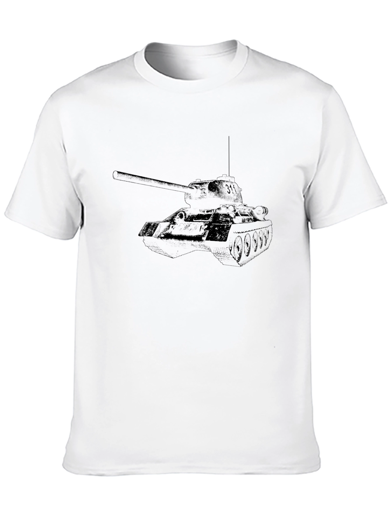 Tank Graphic Tee - Black Cotton T-Shirt