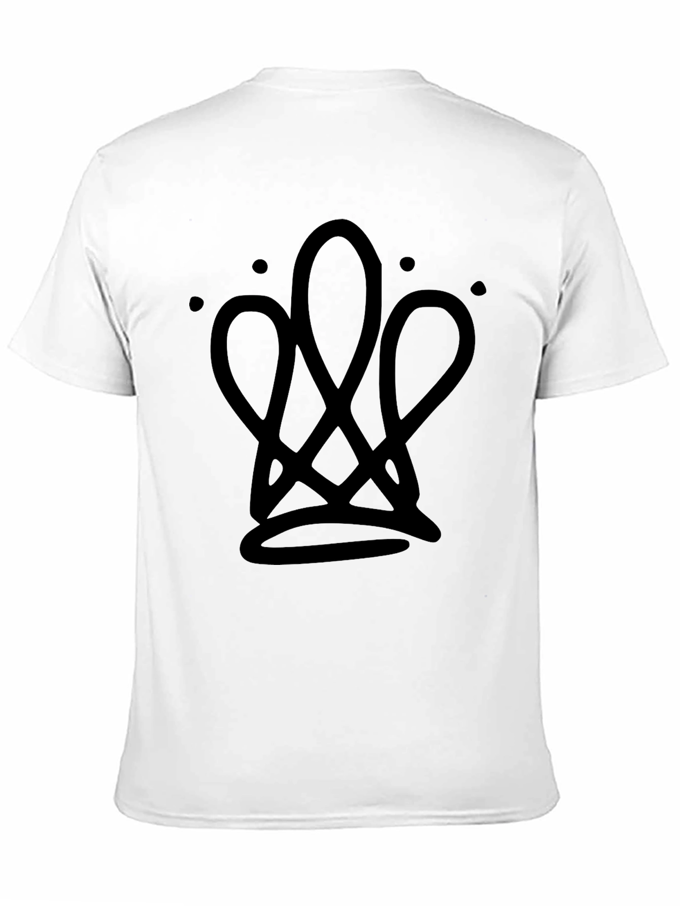 Mens Black Graphic Tee - Crown Design