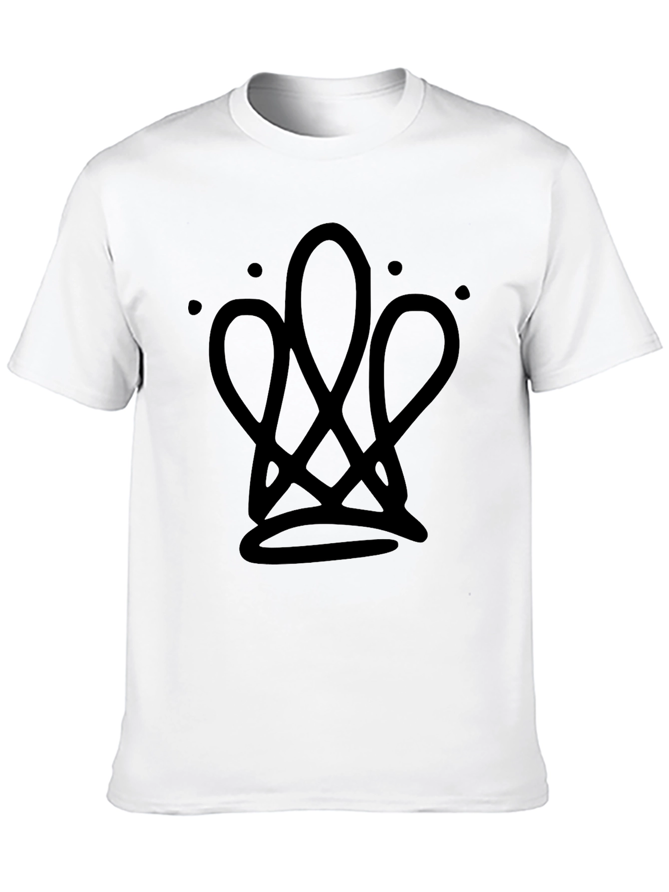 Mens Black Graphic Tee - Crown Design