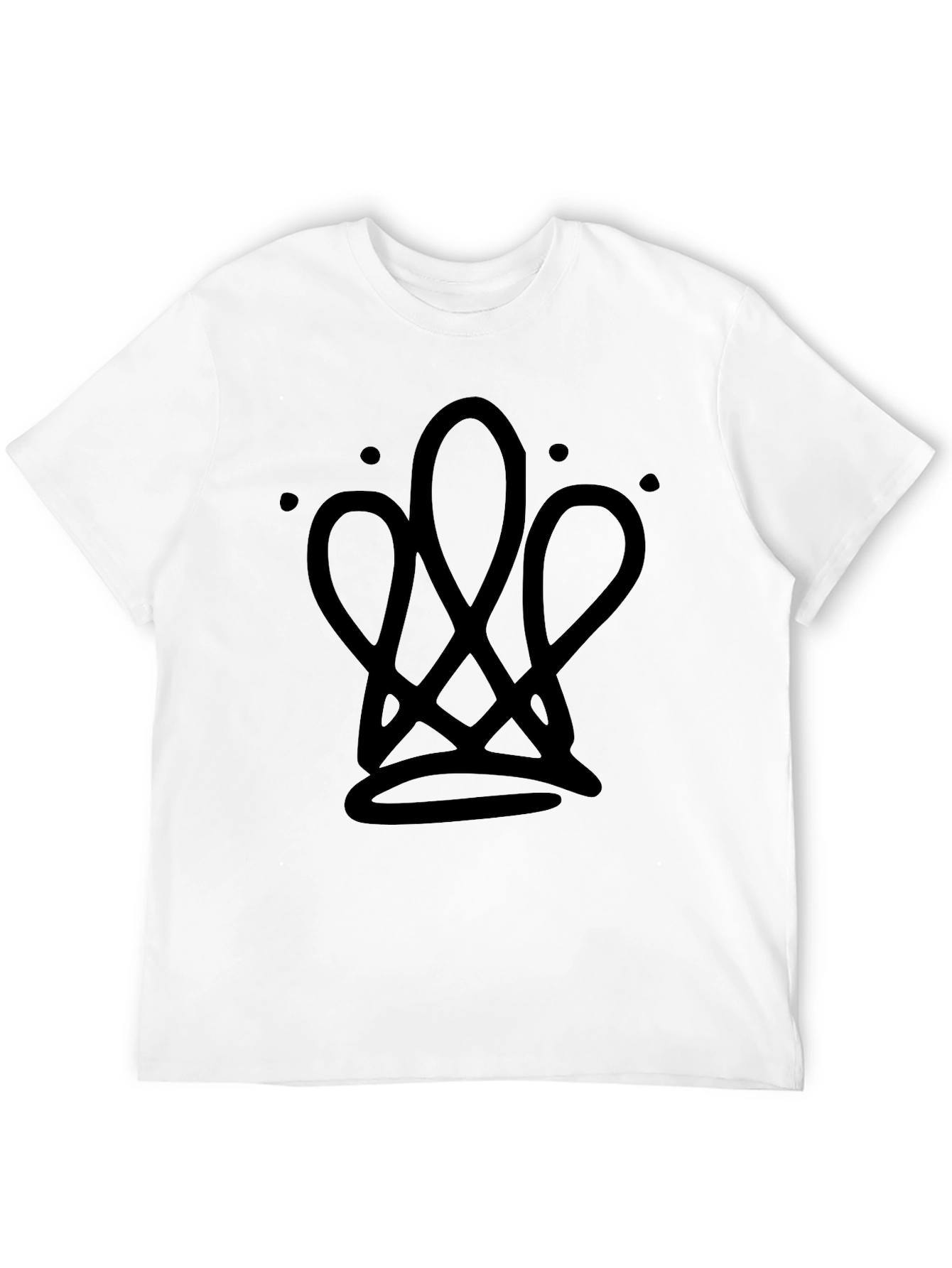 Mens Black Graphic Tee - Crown Design