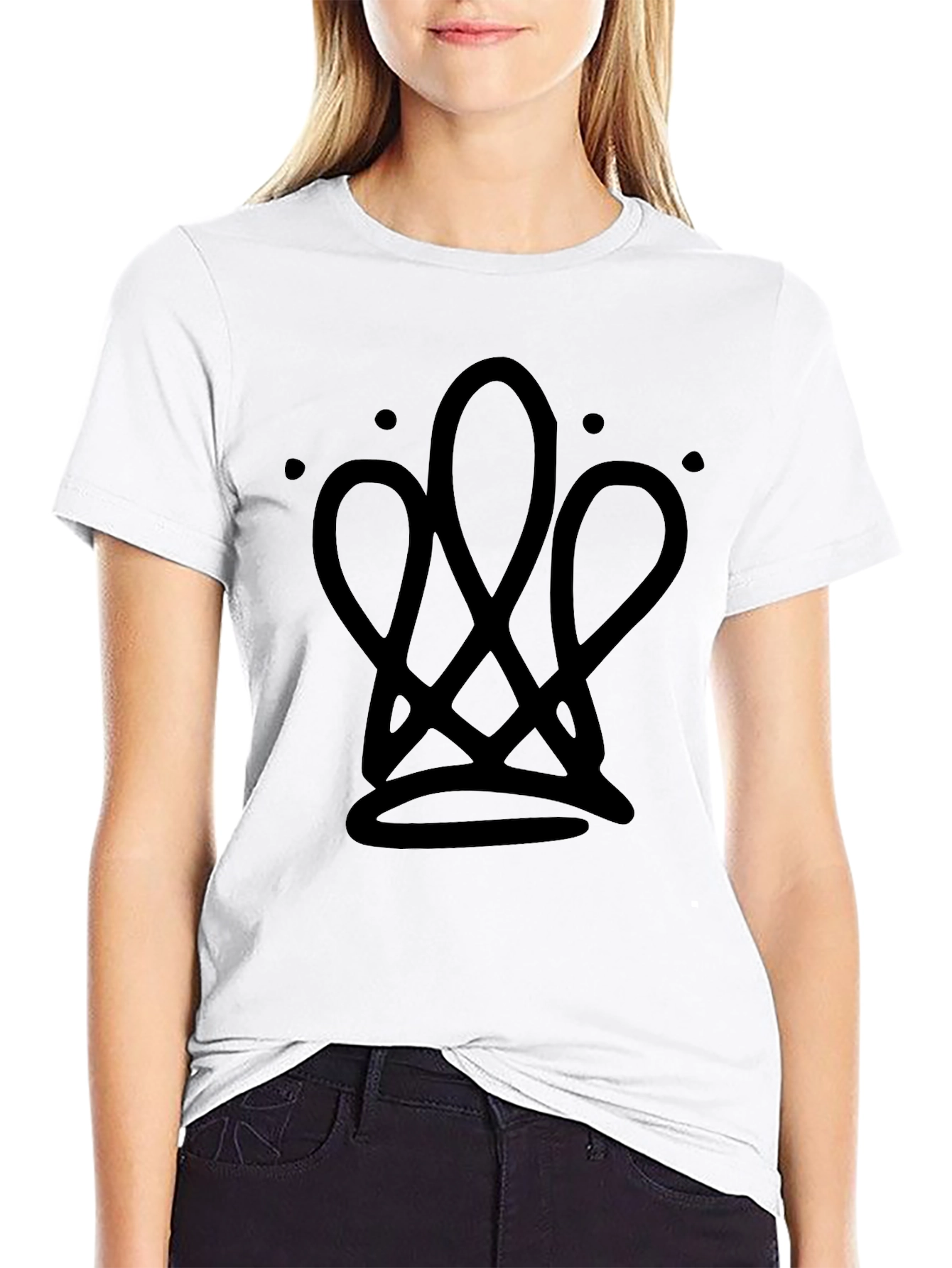 Mens Black Graphic Tee - Crown Design