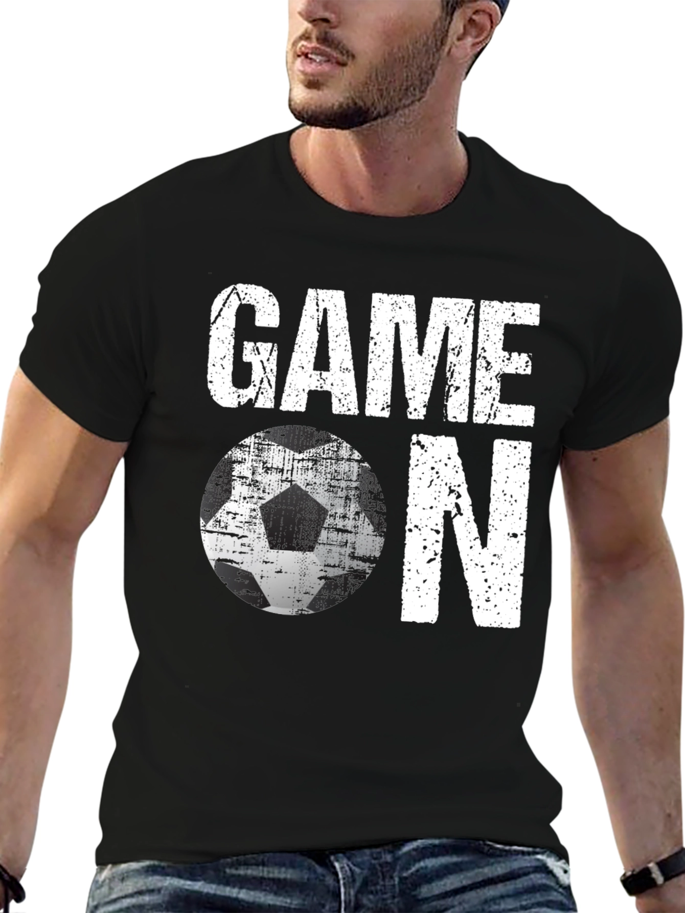 Game On Soccer T-Shirt - Distressed Graphic Tee