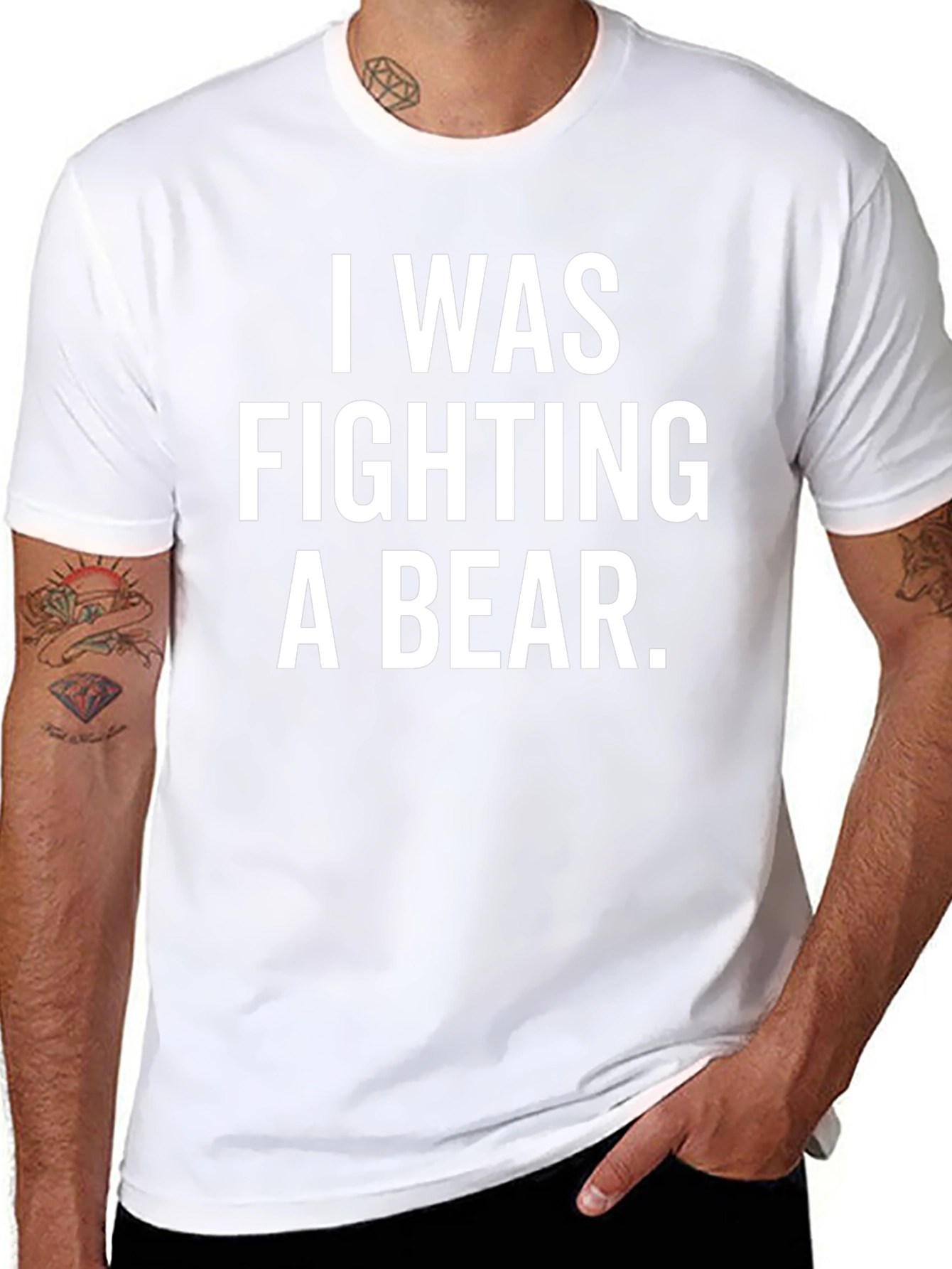 I Was Fighting a Bear Funny T-Shirt