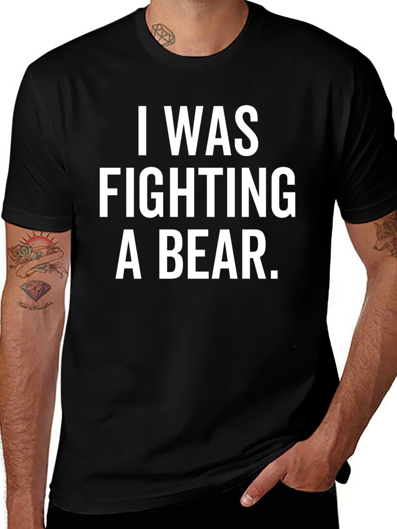 I Was Fighting a Bear Funny T-Shirt