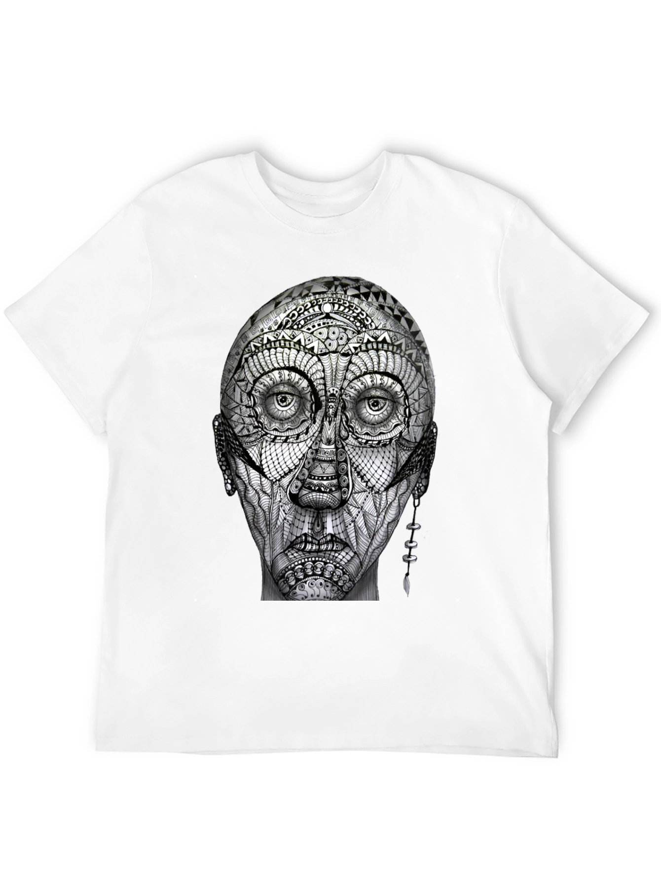 Abstract Face Graphic T-Shirt - Unique Design