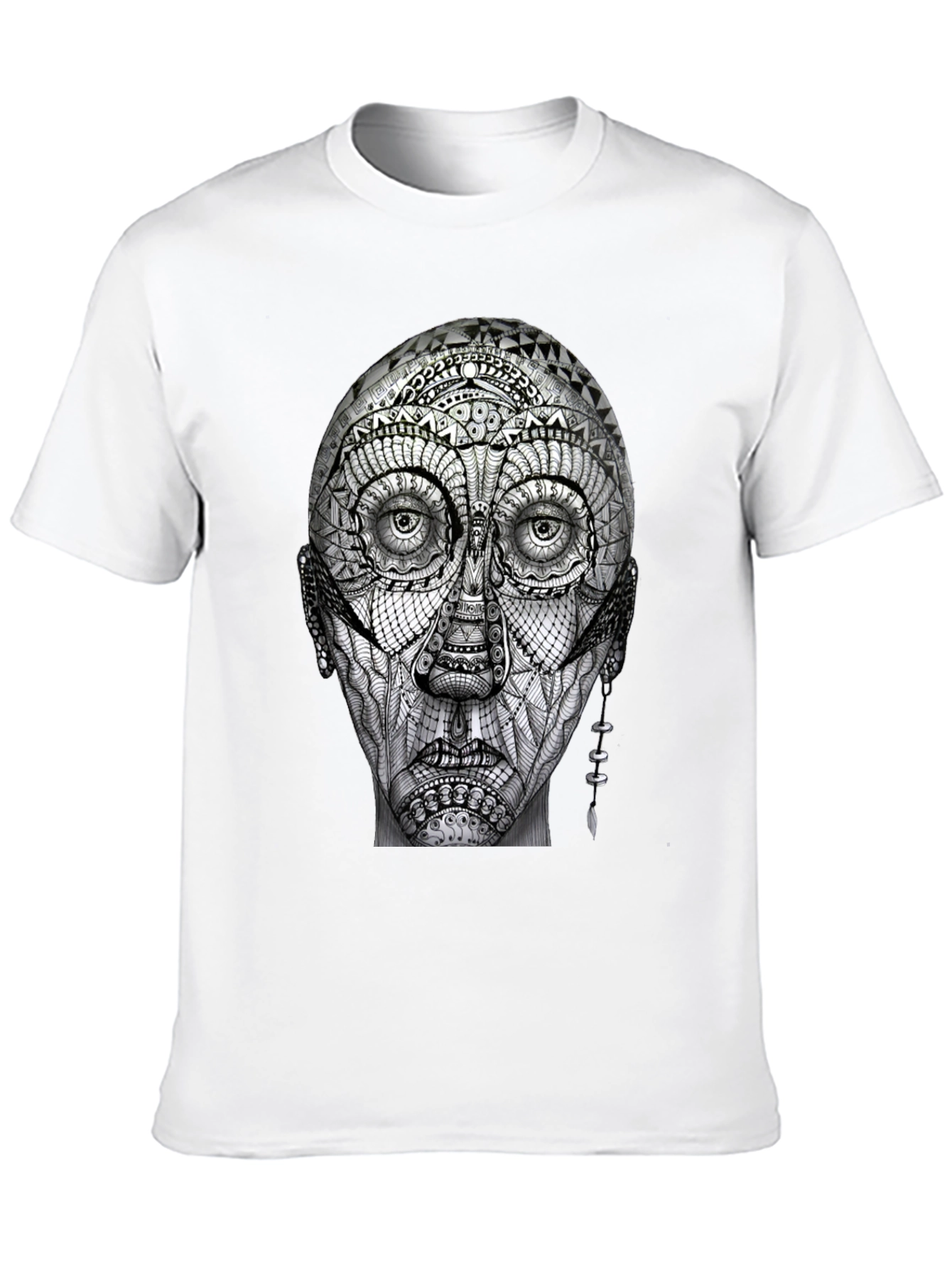 Abstract Face Graphic T-Shirt - Unique Design