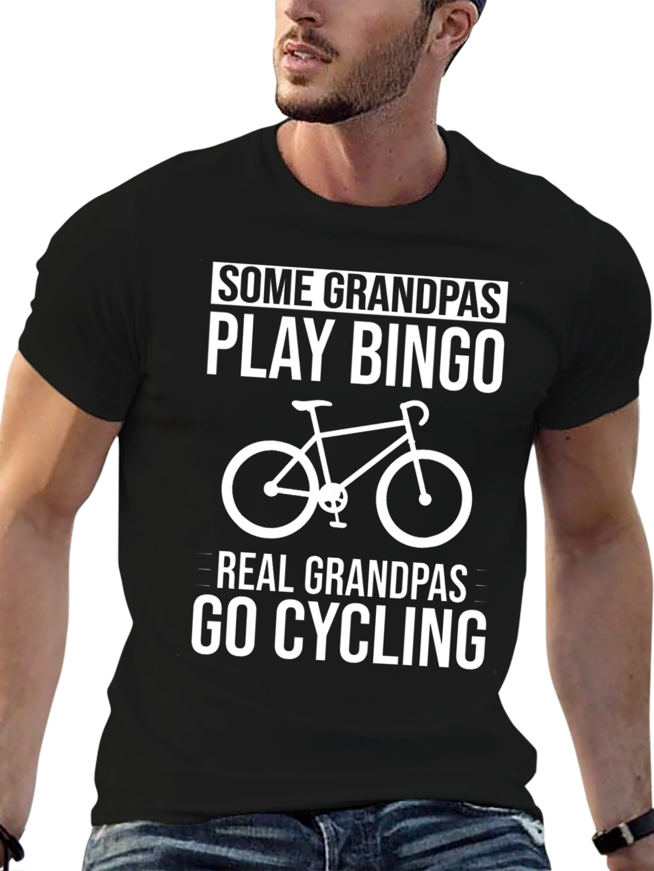 Grandpa Cycling T-Shirt - Play Bingo or Ride!