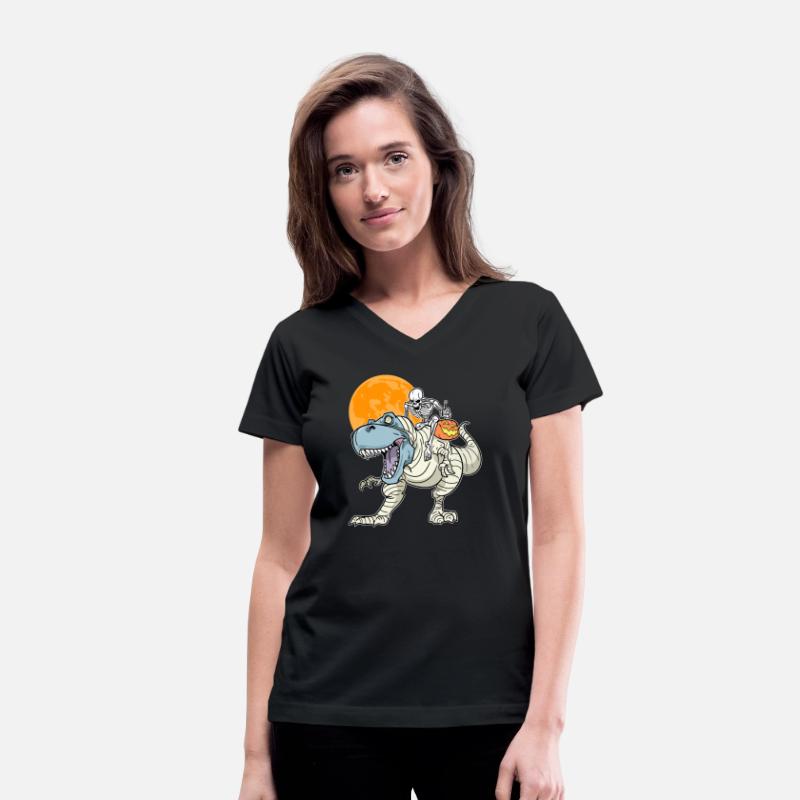 Fun Halloween Skeleton Riding Mummy T Rex