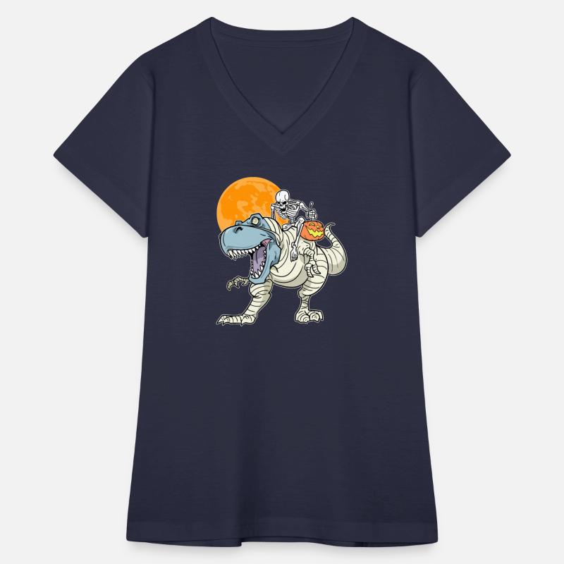 Fun Halloween Skeleton Riding Mummy T Rex