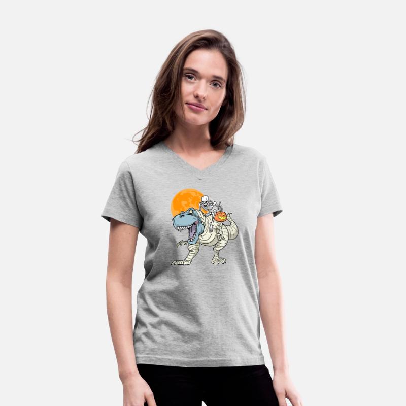 Fun Halloween Skeleton Riding Mummy T Rex