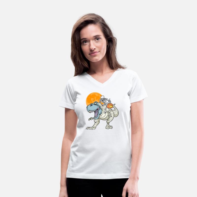 Fun Halloween Skeleton Riding Mummy T Rex