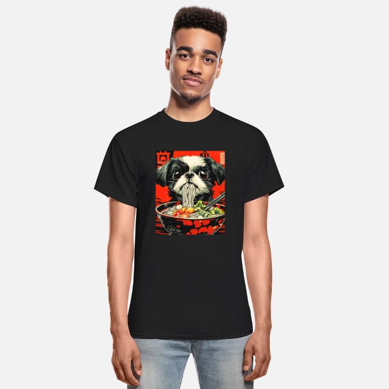 Funny Ramen Slurping Dog Art
