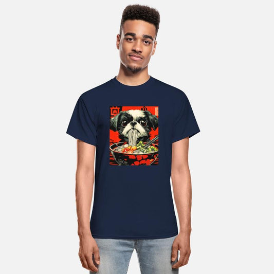 Funny Ramen Slurping Dog Art