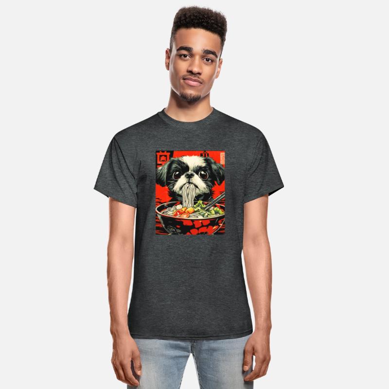 Funny Ramen Slurping Dog Art