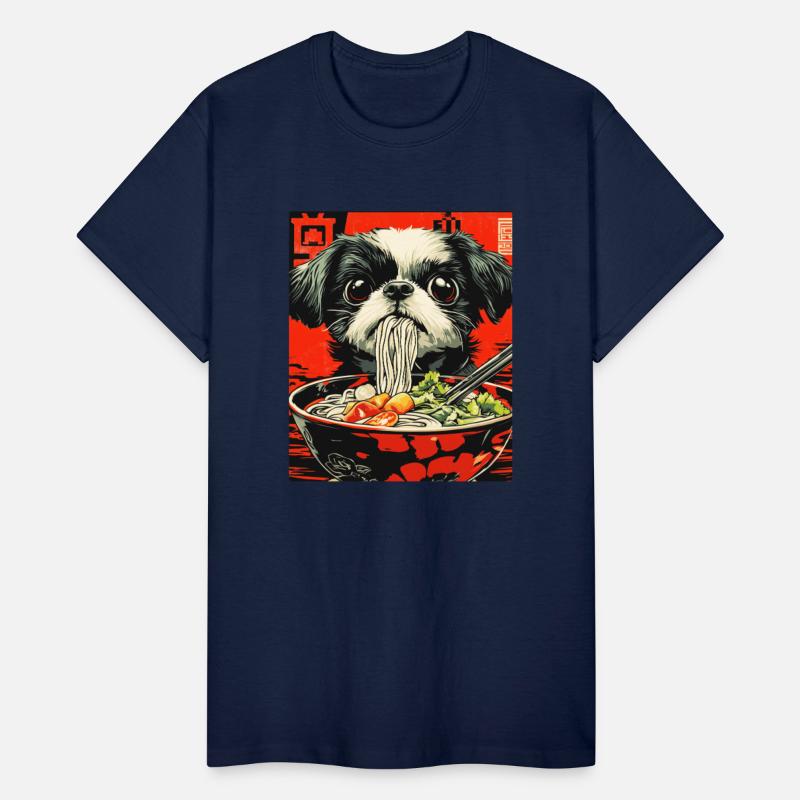 Funny Ramen Slurping Dog Art